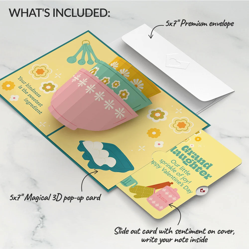 Lovepop You Bake the World a Better Place Valentine Pop-Up Card and Sentiment Set for Granddaughter Bowl