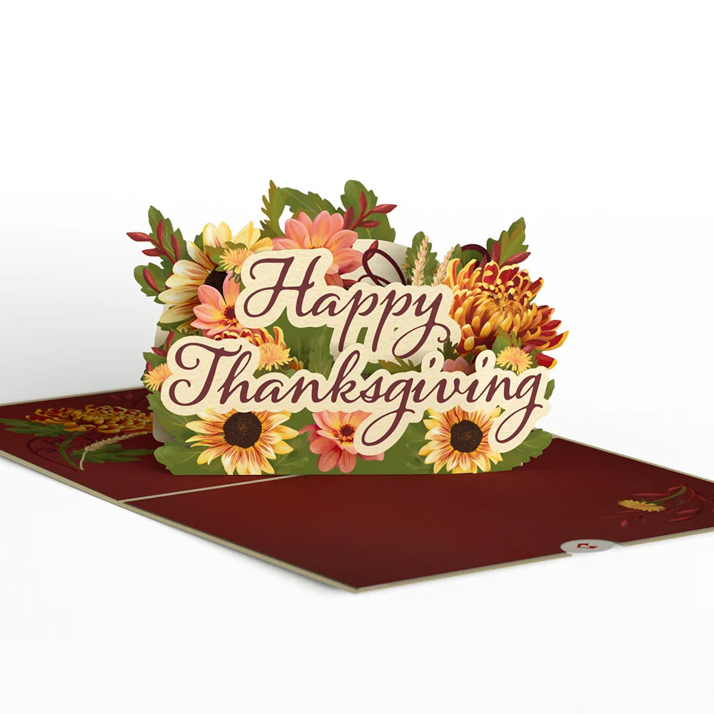 Lovepop Thanksgiving Gratitude Pop-Up Card & Bouquet Bundle