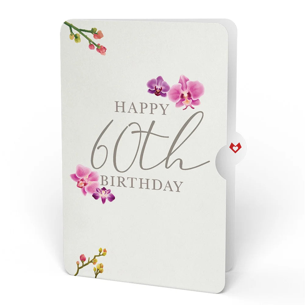 Lovepop Cherry Blossom 60th Birthday Bouquet and Sentiment Set Vase