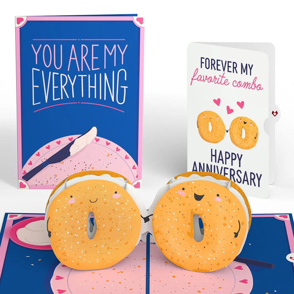 Lovepop You Are My Everything Bagel Anniversary Pop-Up Card and Sentiment Set for Partner Plate