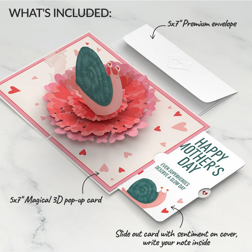Lovepop Love You Slow Much Snail Mother’s Day Pop-Up Card and Blushing Slooooow Snail Sentiment Set for Mom