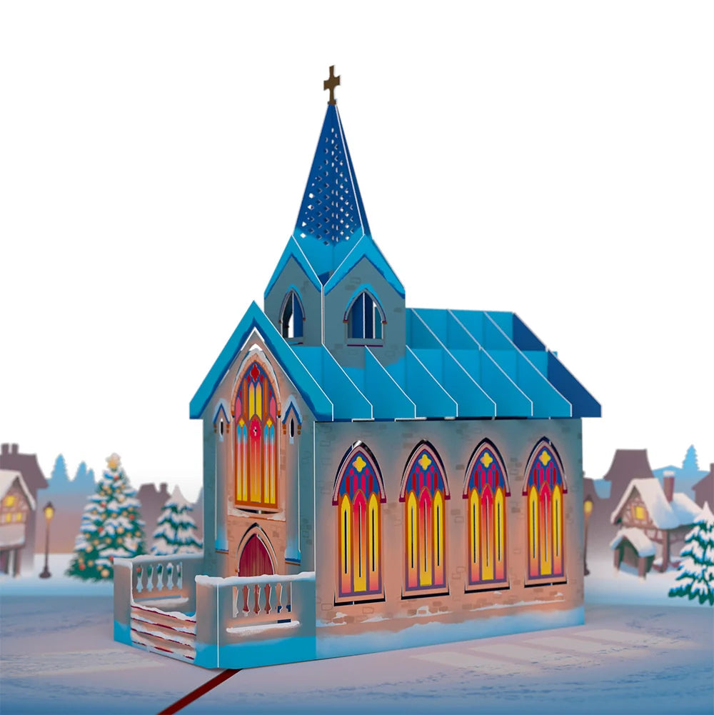 Lovepop Stained Glass Christmas Chapel Pop-Up Card and Sentiment Set for Teacher