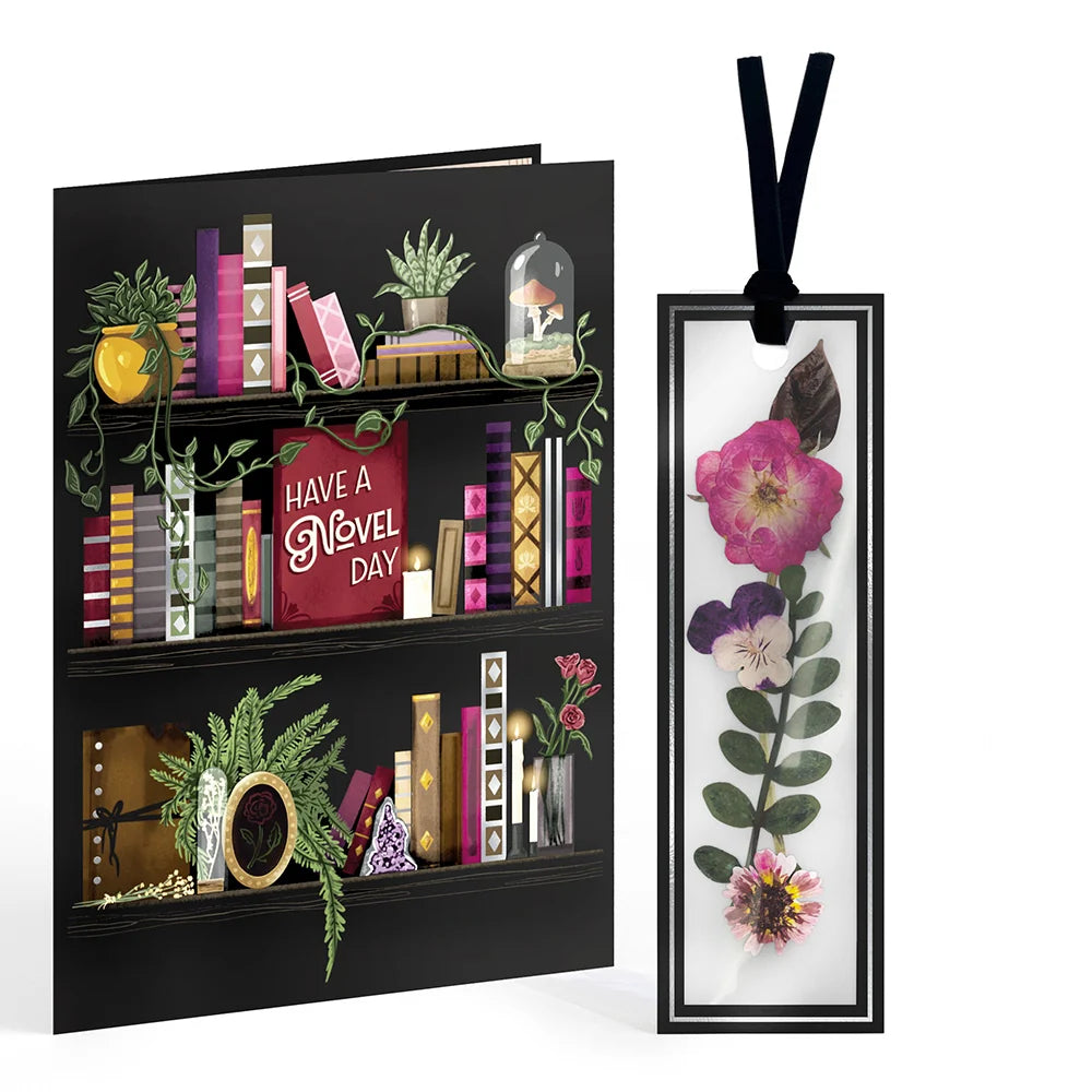 Lovepop Novel Day Petal Pressed Bookmark Card