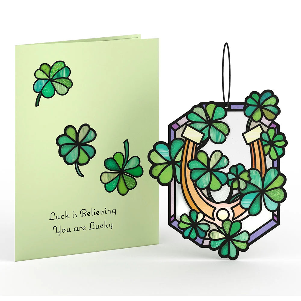 Lovepop Lucky Shamrock Suncatcher Card