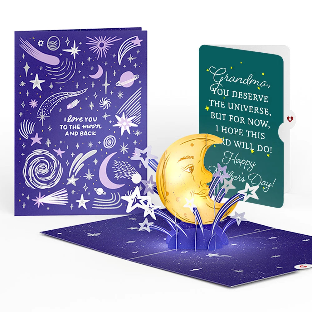 Lovepop Love You to the Moon and Back Mother’s Day Light-Up Pop-Up Card and Sentiment Set for Grandma