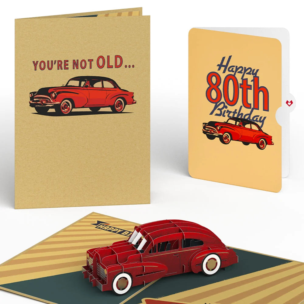 Lovepop Classic Car 80th Birthday Pop-Up Card and Sentiment Set