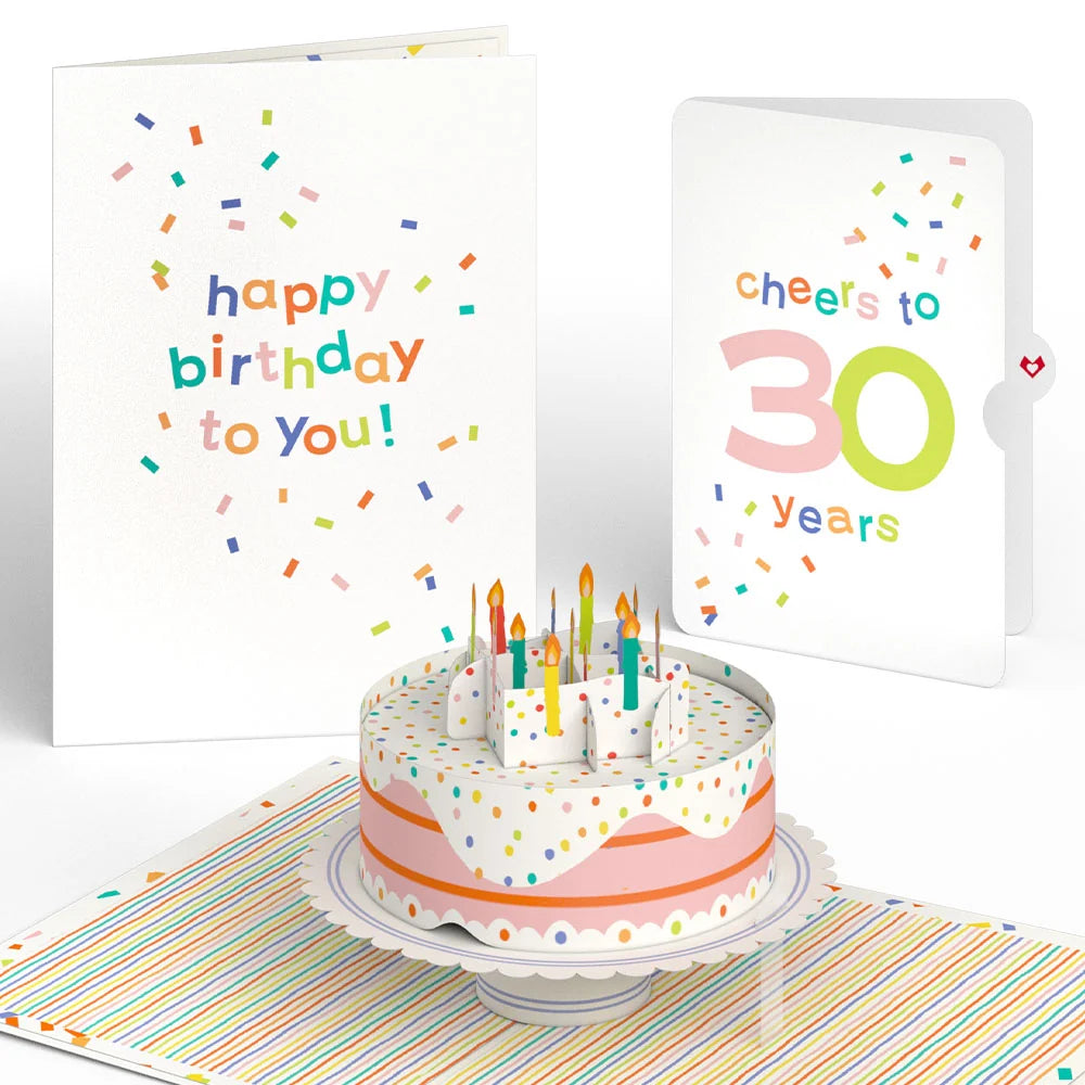 Lovepop Confetti Cake 30th Birthday Pop-Up Card and Sentiment Set Candle