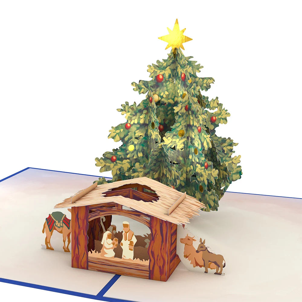 Lovepop Nativity Christmas Tree Pop-Up Card and Blessings Sentiment Set