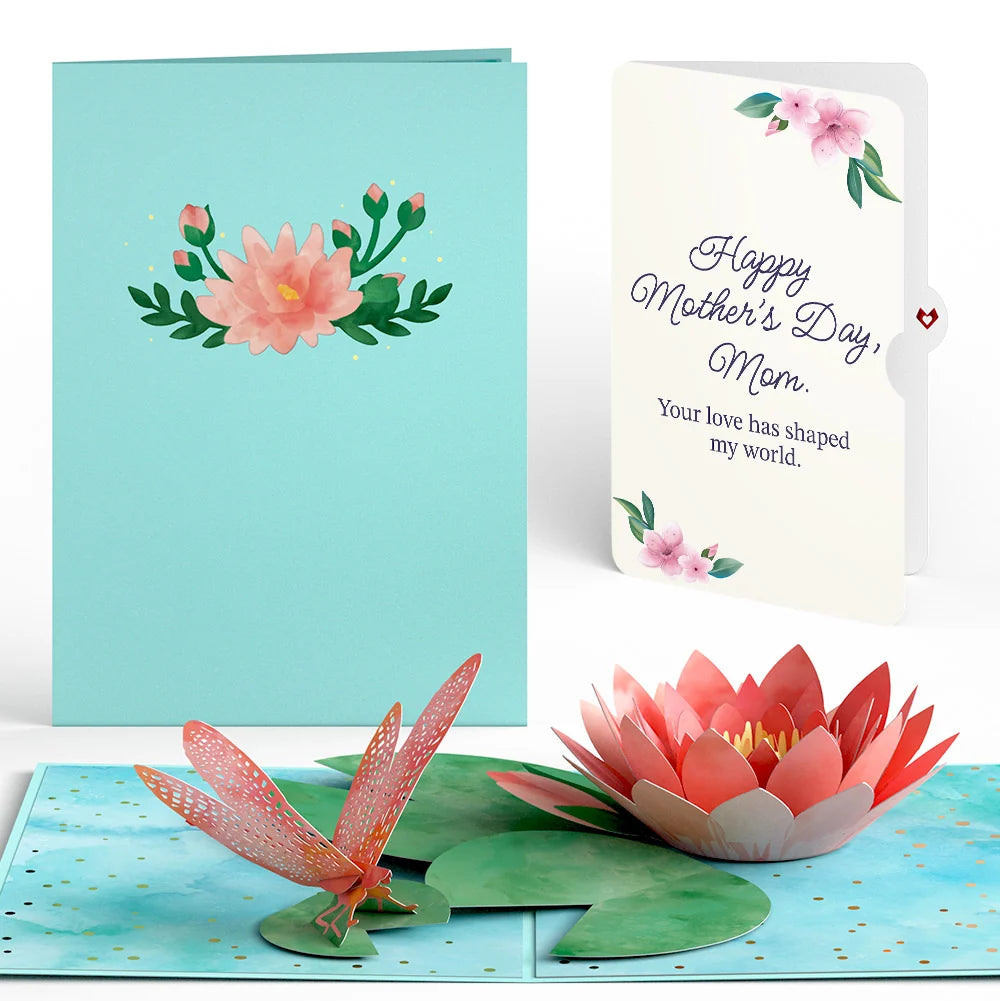 Lovepop Water Lily Dragonfly Mother’s Day Pop-Up Card and Sentiment Set for Mom