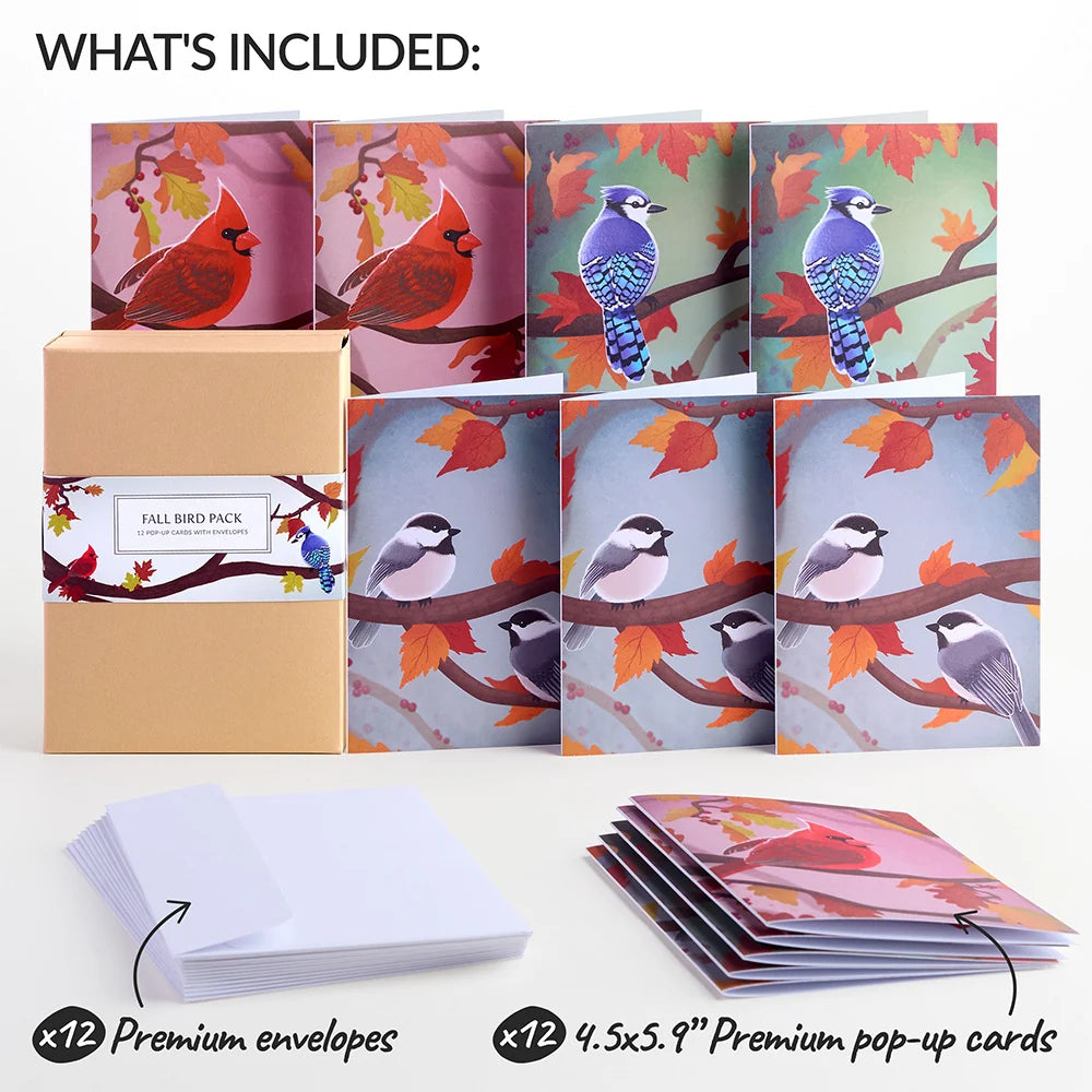 Lovepop Fall Bird Box Set (Assorted 12-pack): Paperpop Card