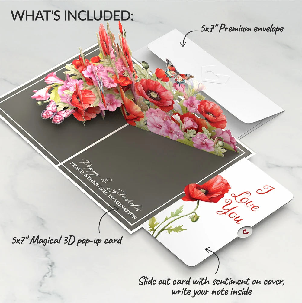 Lovepop Born to Bloom: August Birth Month Flowers Love Pop-Up Card and Sentiment Set Cream