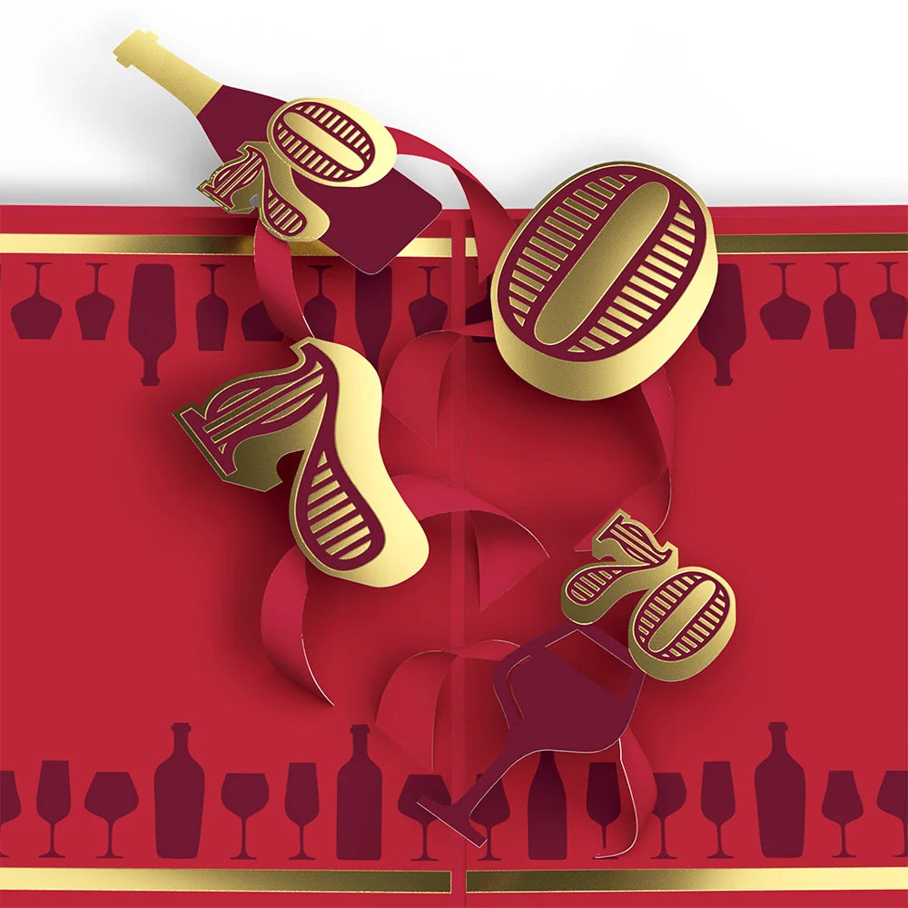 Lovepop A Fine Vintage 70th Birthday Pop-Up Card Bottle