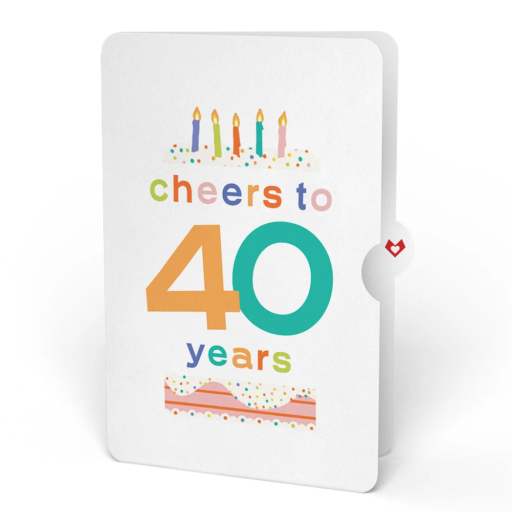 Lovepop Sweet 40th Birthday Wishes Bouquet and Confetti Cake Sentiment Set Vase