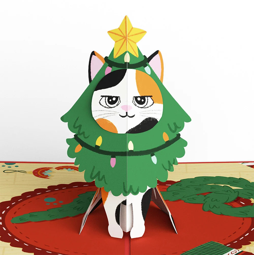 Lovepop Meowy Cat-mess Christmas Pop-Up Card and Sentiment Set for Teacher Cream