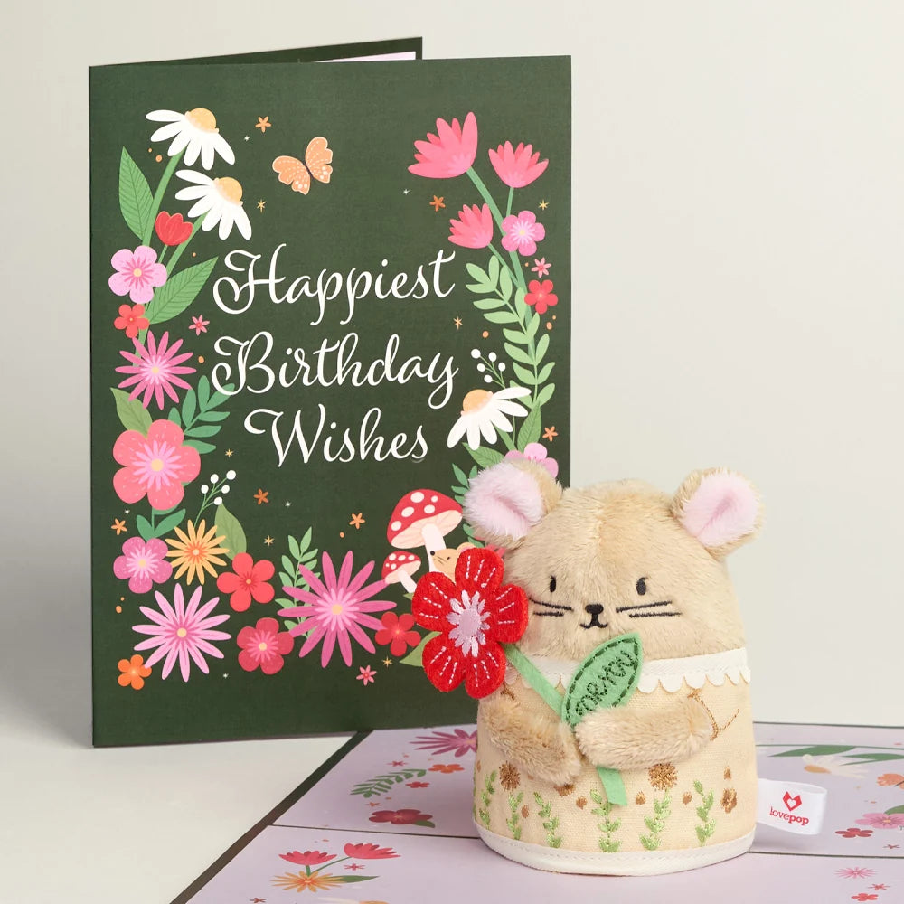 Lovepop ‘Happiest Birthday Wishes’ Plushpop Card and Bouquet Bundle