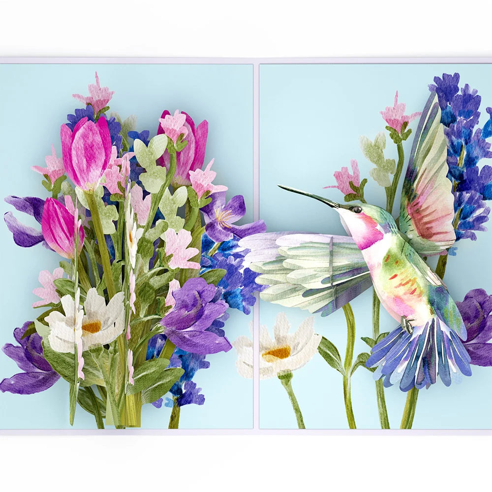 Lovepop Love in Bloom Hummingbird Birthday Pop-Up Card and Hummingbird Kisses Sentiment Set