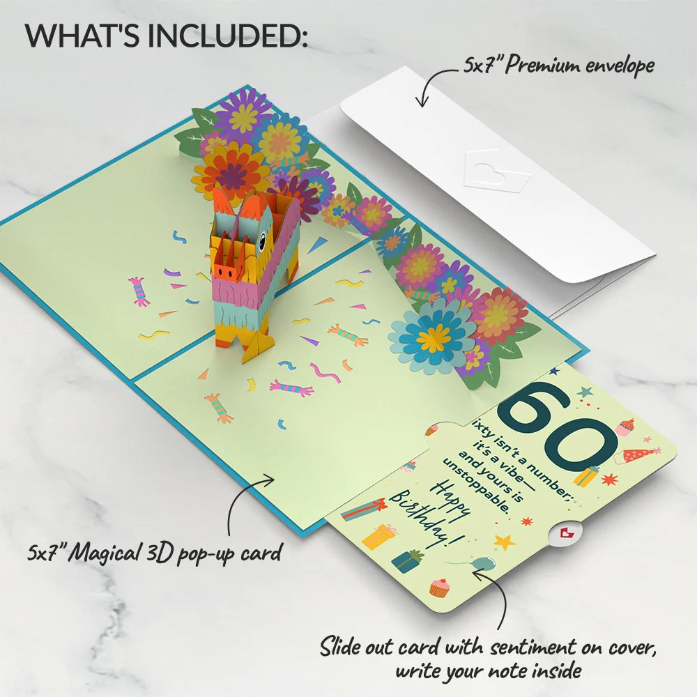 Lovepop Pinata 60th Birthday Pop-Up Card and Sentiment Set