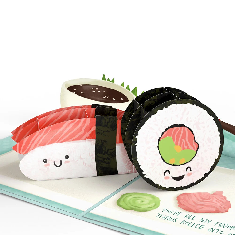 Lovepop Soy Glad You’re in My Life Sushi Valentine Pop-Up Card and Big Sweet Heart Sentiment Set Bottle