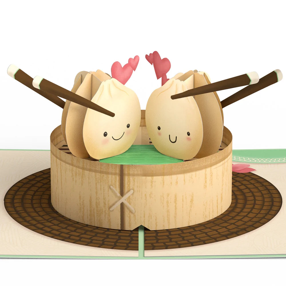 Lovepop You’re All That and Dim Sum Our First Valentine Together Pop-Up Card and Sentiment Set Tea