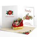 Lovepop Holiday Poinsettia Sleigh Pop-Up Card and Blooming Love Sentiment Set for Family Candle