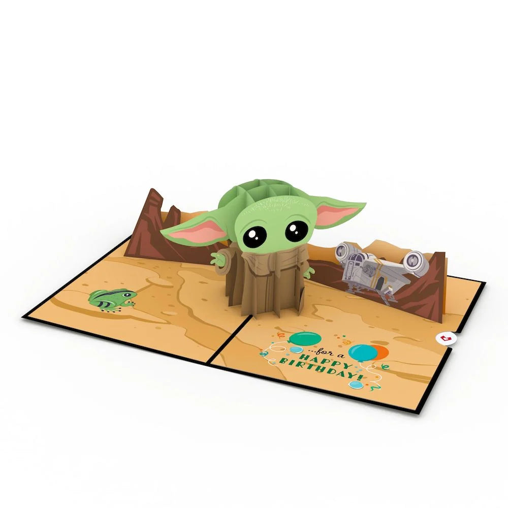 Lovepop Star Wars The Mandalorian Grogu Birthday Pop-Up Card & Flower Buds Bouquet Bundle