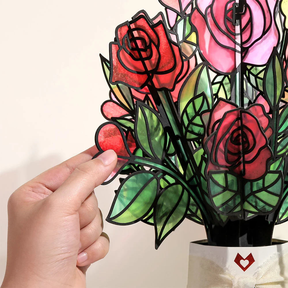Lovepop Love Rollercoaster Pop-Up Card & Suncatcher Bouquet Bundle
