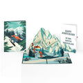 Lovepop Mountain Snowboard Adventure Anniversary Pop-Up Card and Sentiment Set Cream