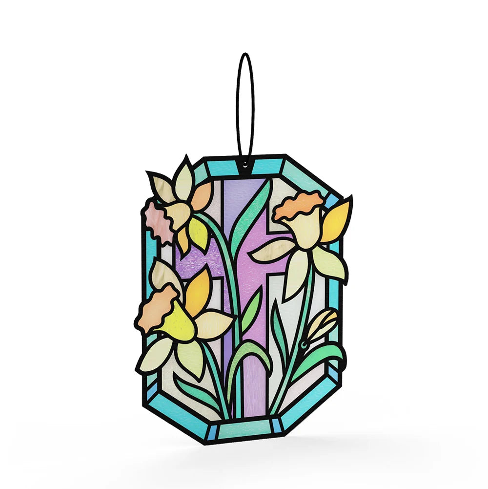 Lovepop Happy Easter Daffodil Easter Suncatcher Card and Sentiment Set for Daughter Glass