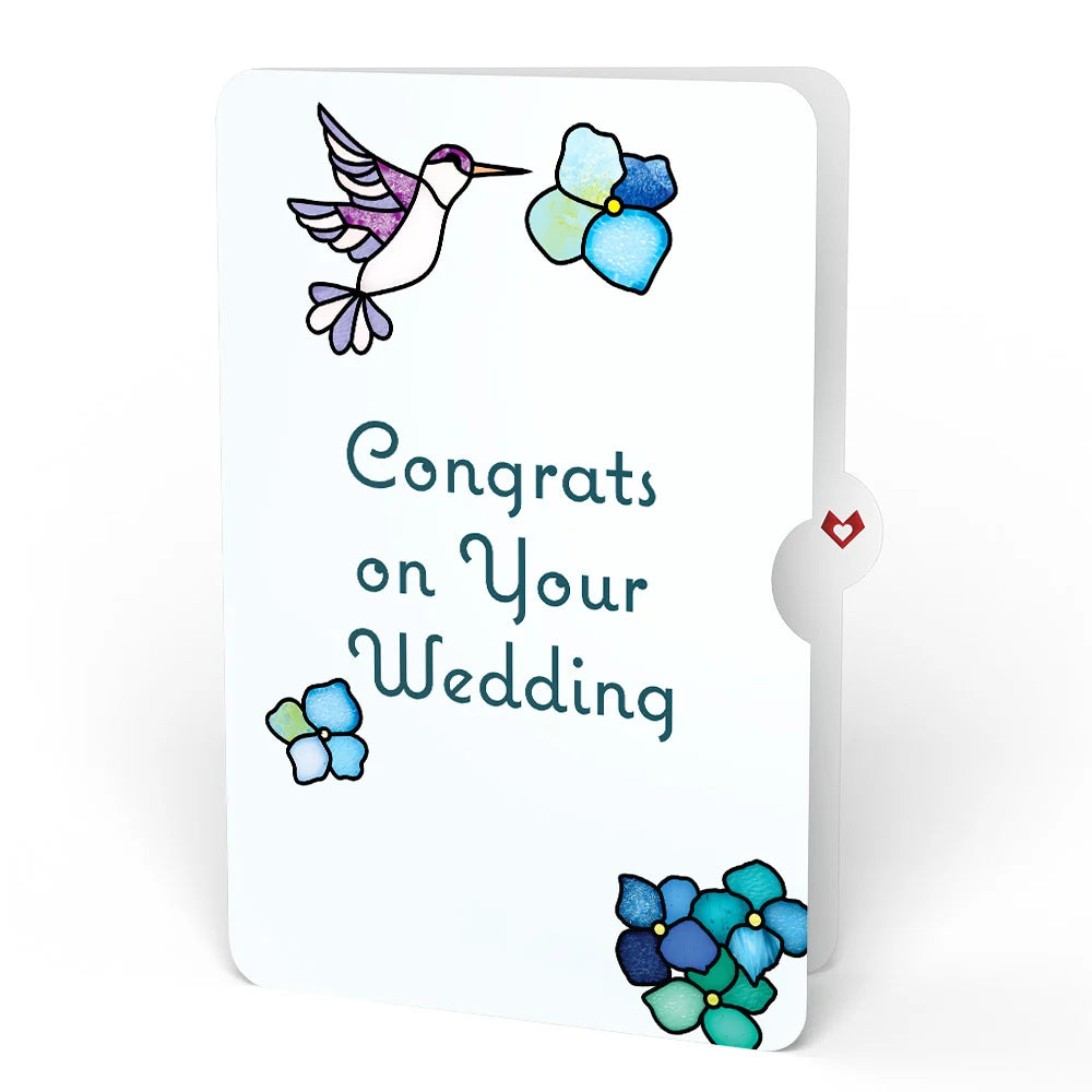 Lovepop Sunlit Hydrangeas Wedding Suncatcher Bouquet and Sentiment Set Glass