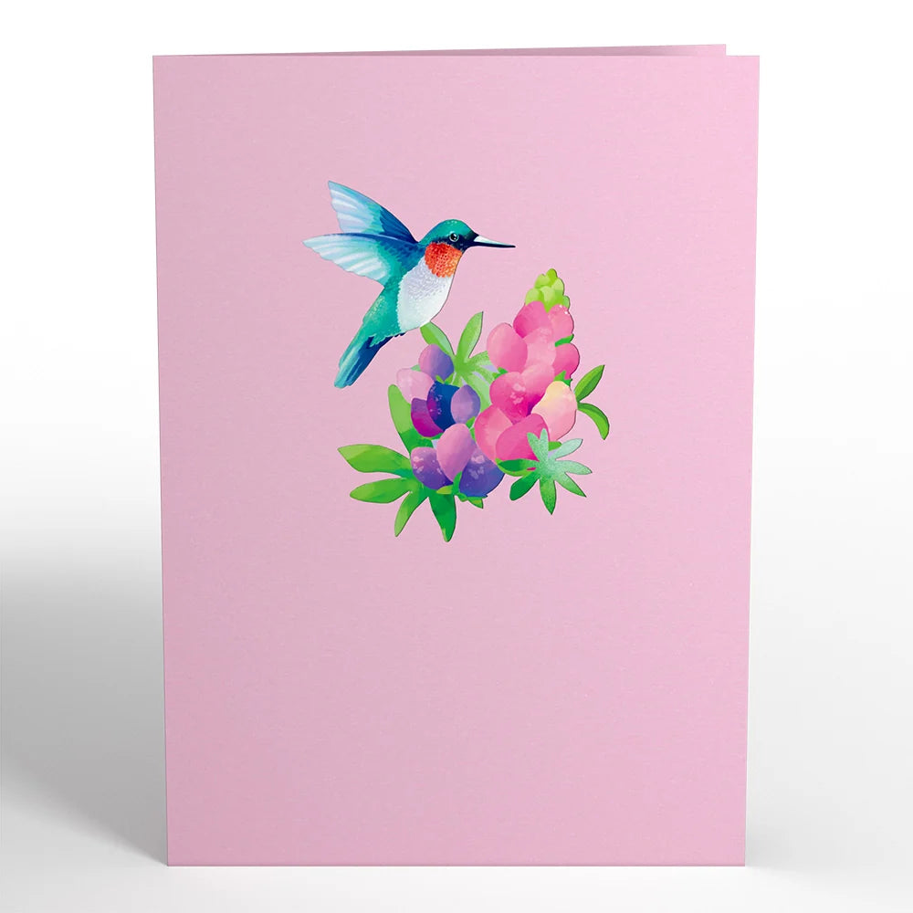 Lovepop Just Because Hummingbird Pop-Up Card & Suncatcher Bouquet Bundle