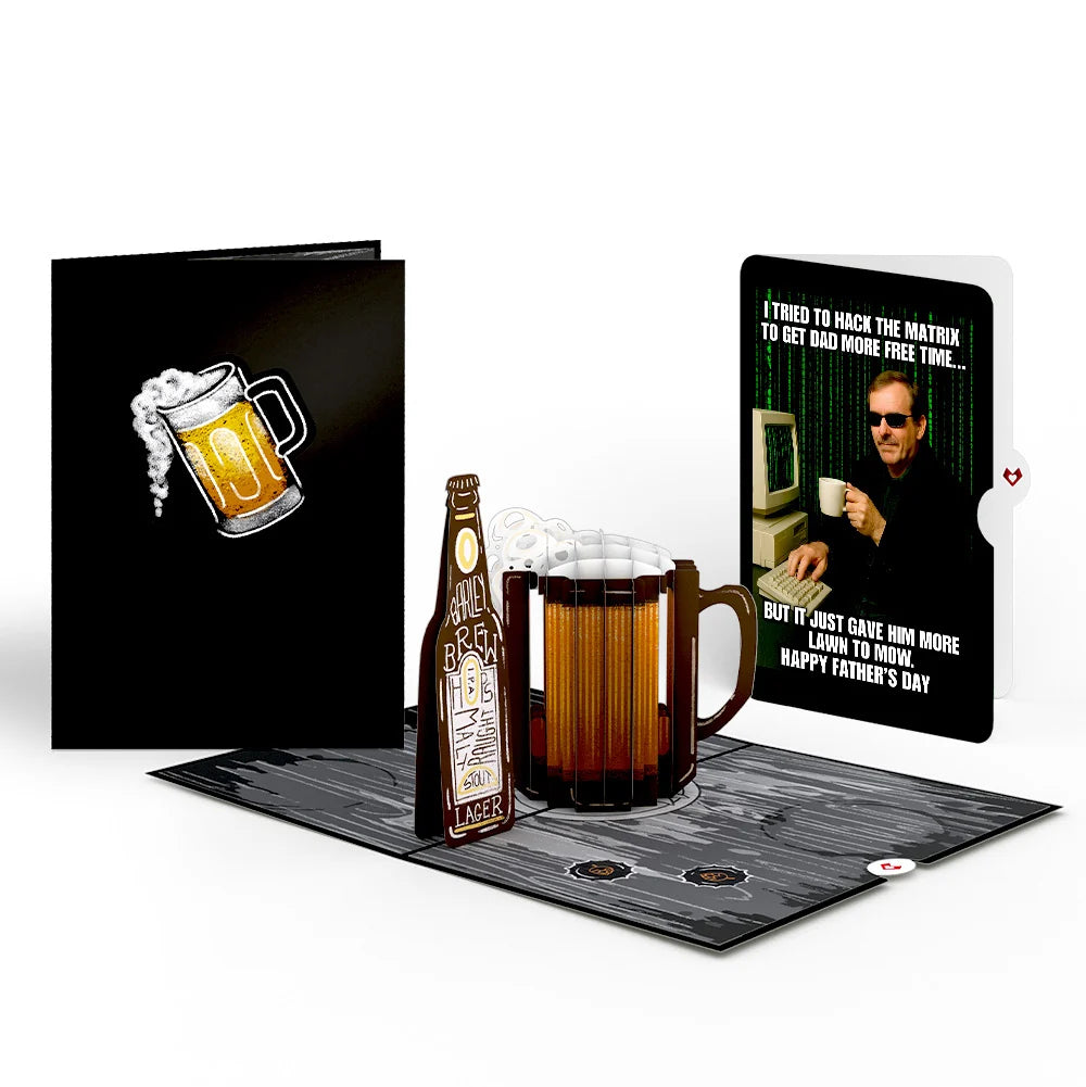 Lovepop Beer Father’s Day Pop-Up Card and Matrix Hacker Sentiment Set Mug