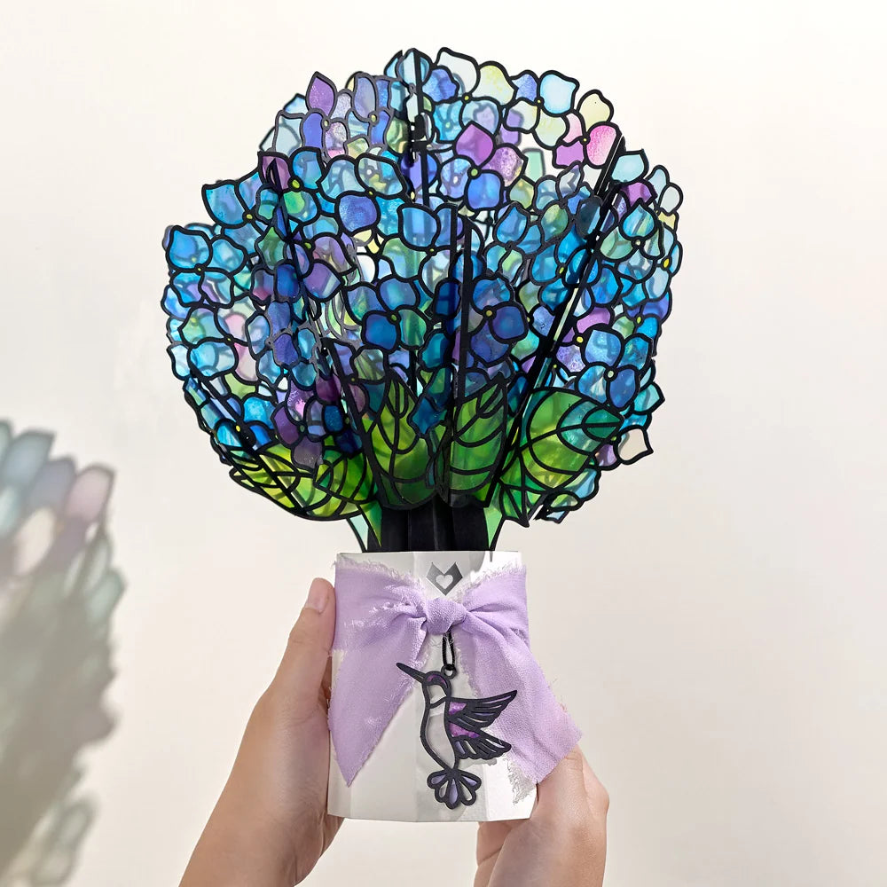 Lovepop Birthday Hummingbird Pop-Up Card & Suncatcher Bouquet Bundle