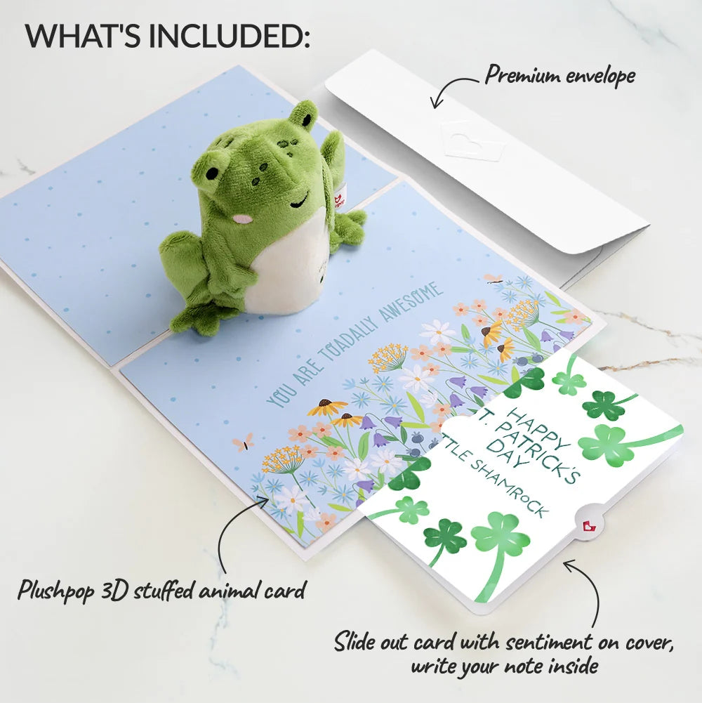 Lovepop ‘Toadally Awesome’ St. Patrick’s Day Plushpop Card and Sentiment Set Cream