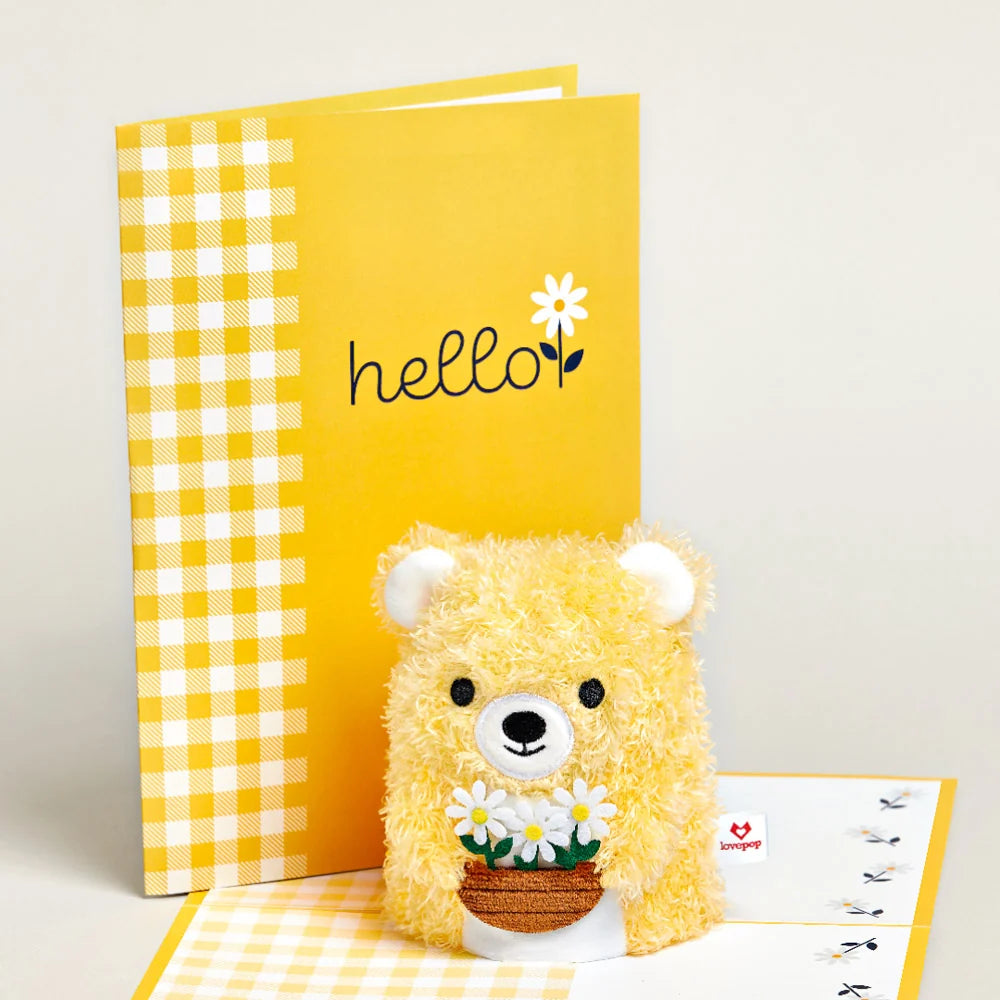 Lovepop Daisy Greetings Plushpop Card and Bouquet Bundle