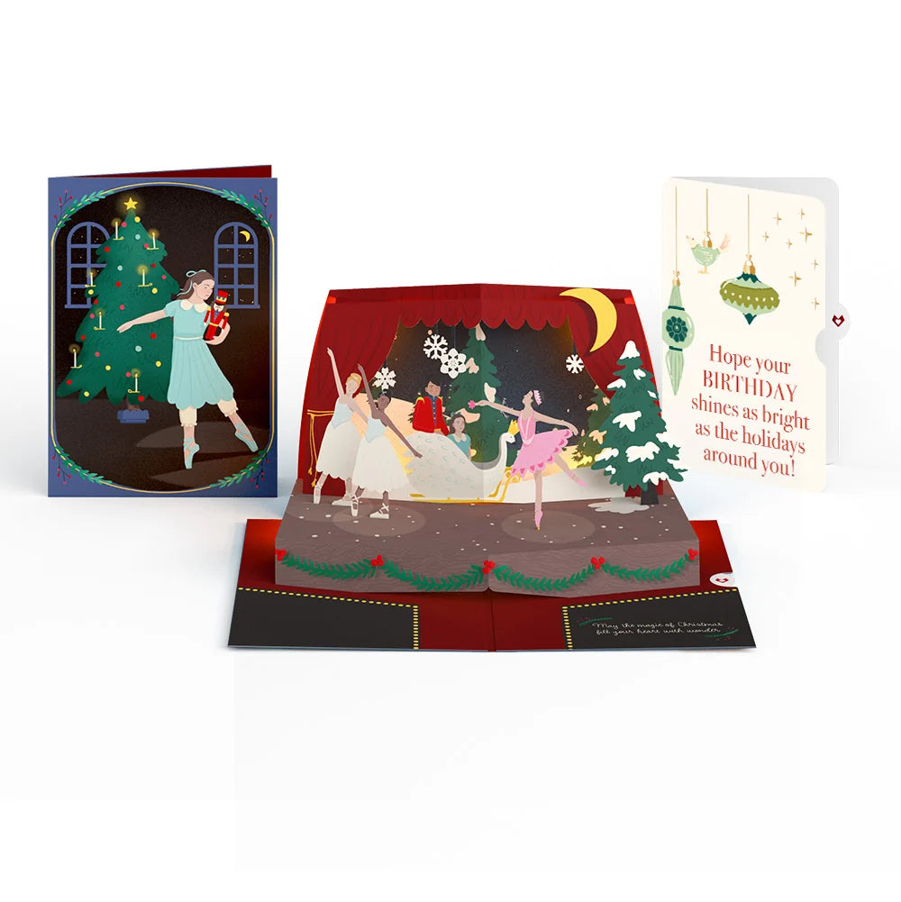 Lovepop The Nutcracker Christmas Magic Music and Lights Pop-Up Card and Birthday Sentiment Set Candle