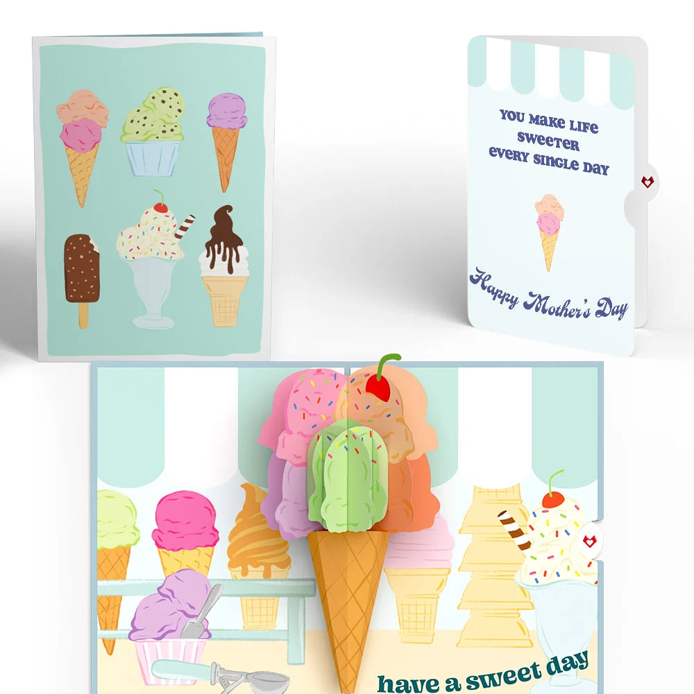 Lovepop Sweet Day Ice Cream Mother’s Day Pop-Up Card and Sentiment Set for Mom