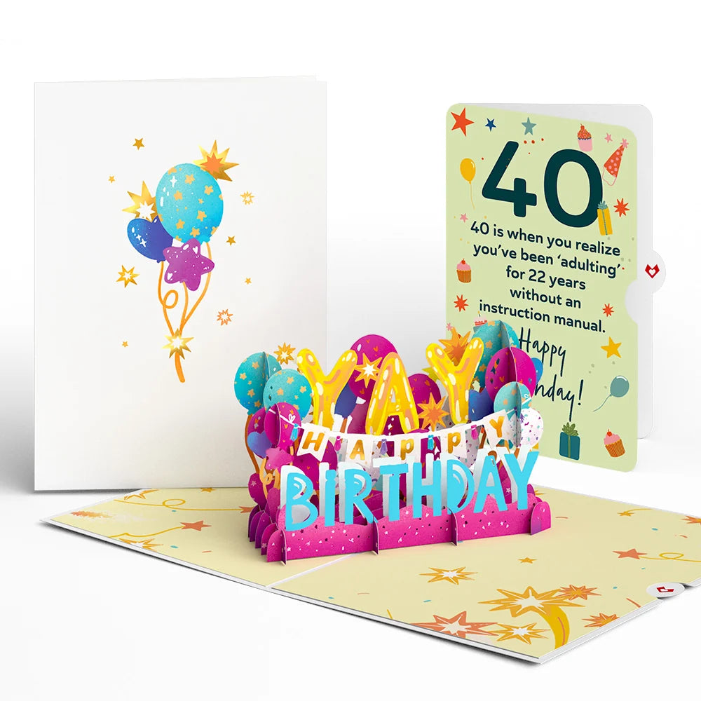 Lovepop 40th Birthday Celebration Pop-Up Card and Sentiment Set