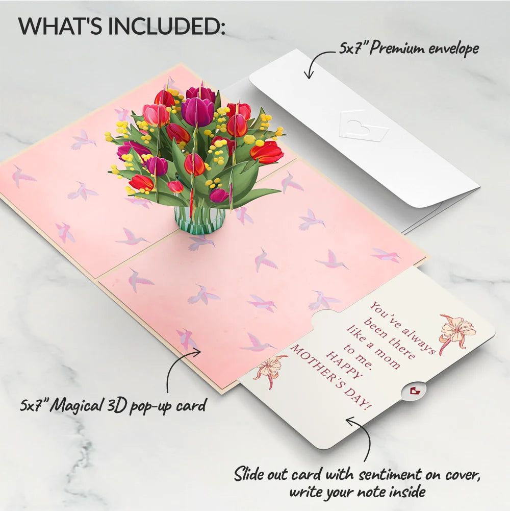 Lovepop Cheerful Tulips Mother’s Day Pop-Up Card and Like A Mom To Me Sentiment Set