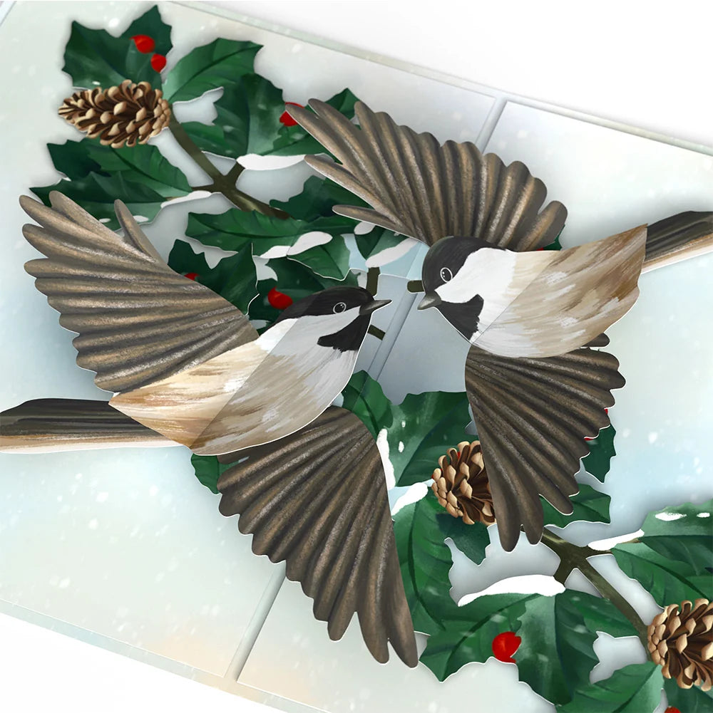 Lovepop Winter Chickadees Pop-Up Card and Funny Christmas Tree Sentiment Set