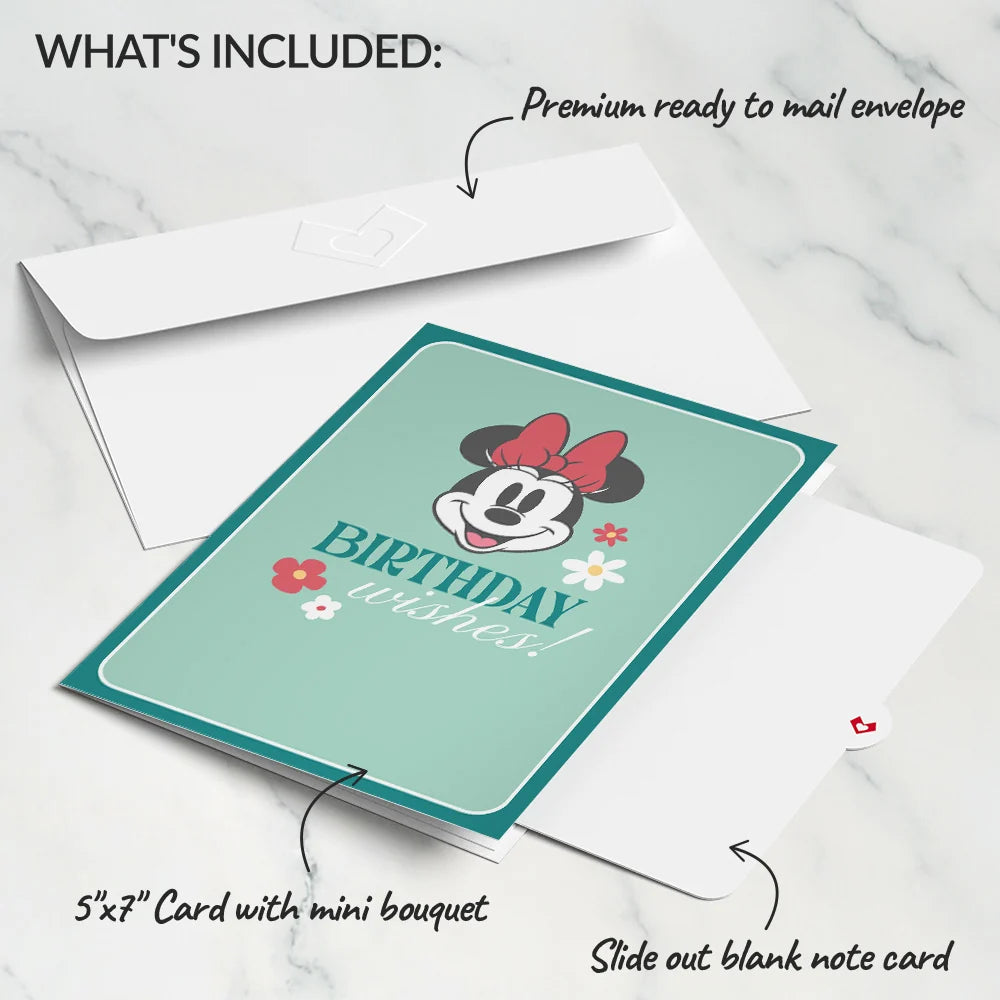Lovepop Disney’s Minnie Mouse Birthday Wishes Card with Mini Bouquet