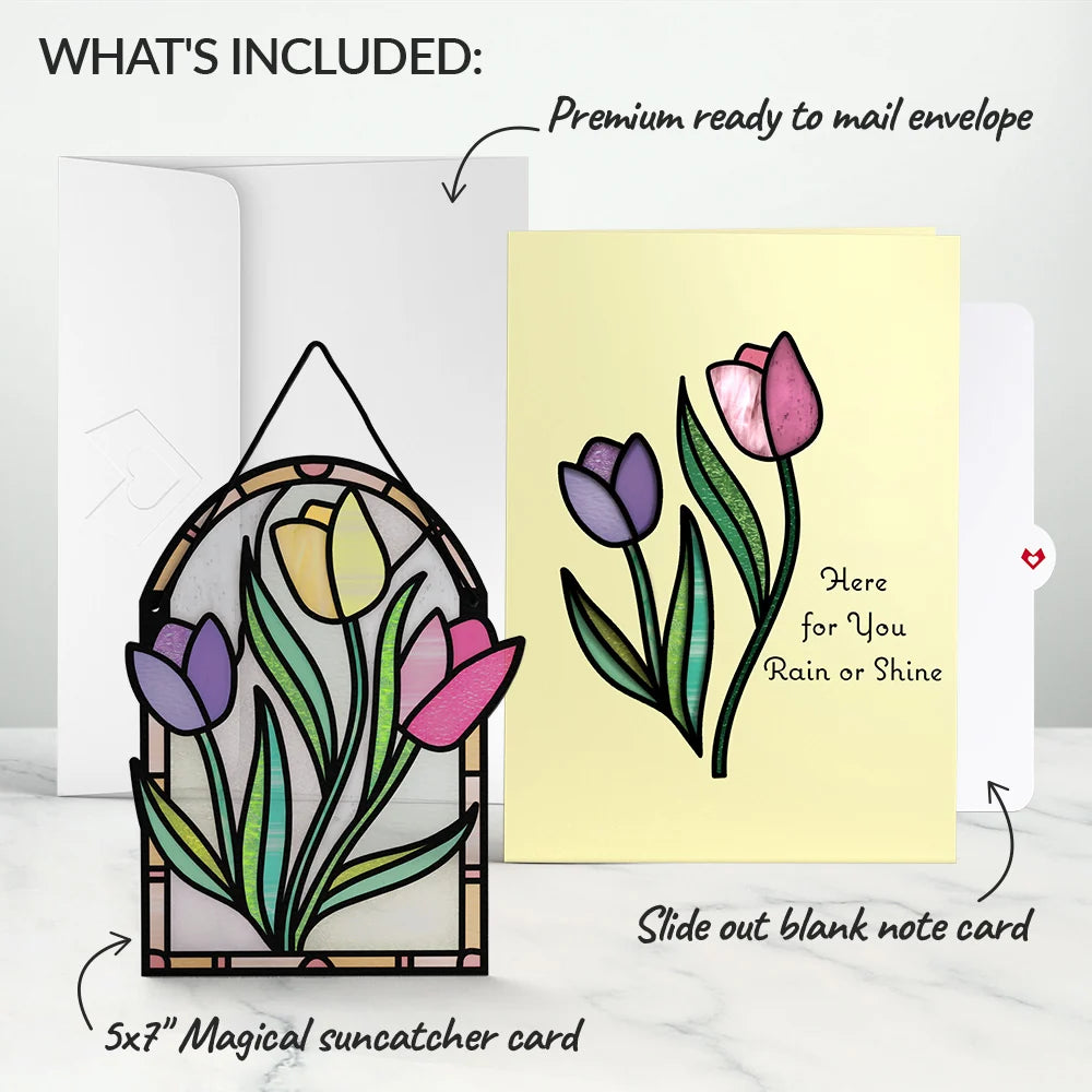 Lovepop Here for You Tulips Suncatcher Card