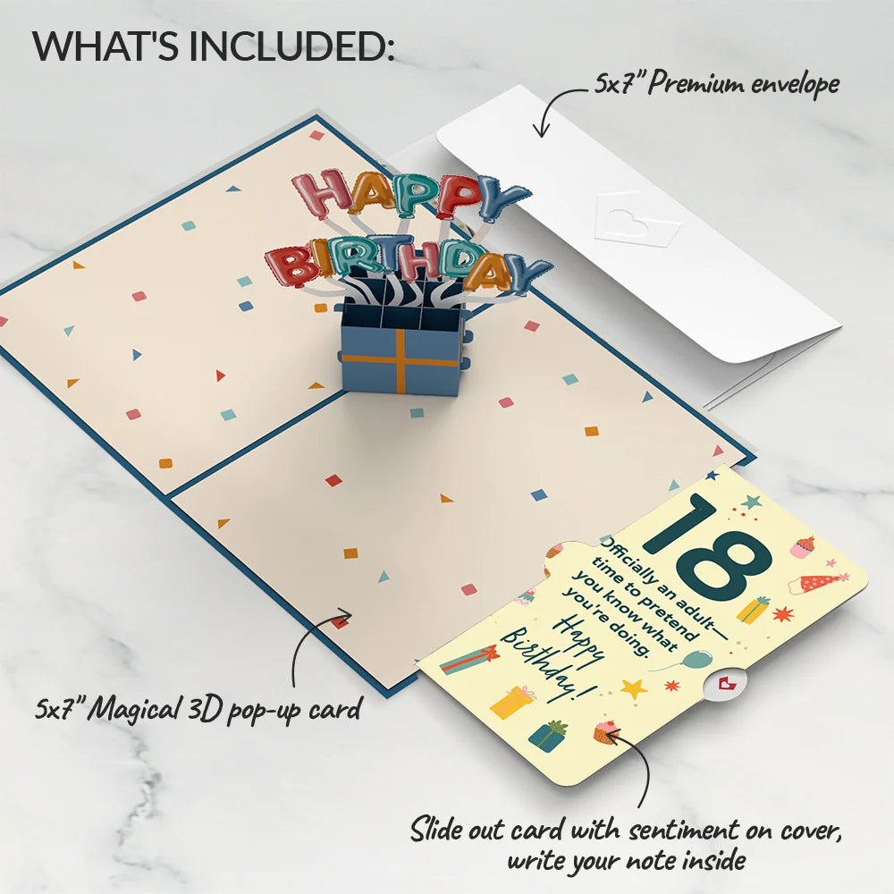 Lovepop Happy 18th Birthday Burst Pop-Up Card and Sentiment Set