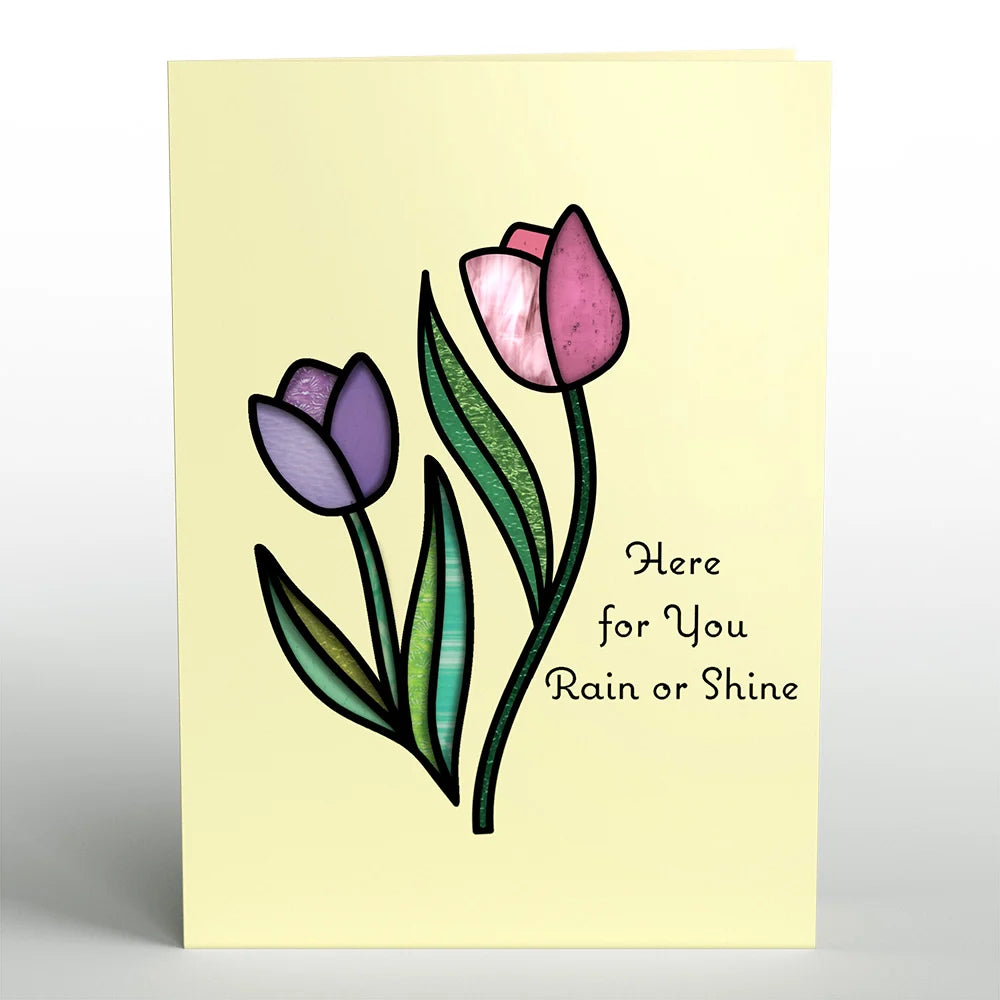 Lovepop Here for You Tulips Suncatcher Card