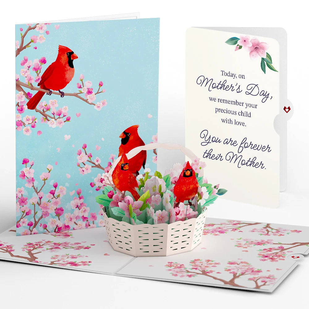 Lovepop Cherry Blossom Basket with Cardinals Mother’s Day Pop-Up Card and You Are Forever Their Mom Sentiment Set
