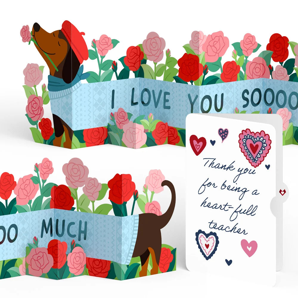 Lovepop Love You So Much Dog Thank You Loooooong Card (Expands to 2 feet) and Sentiment Set for Teacher
