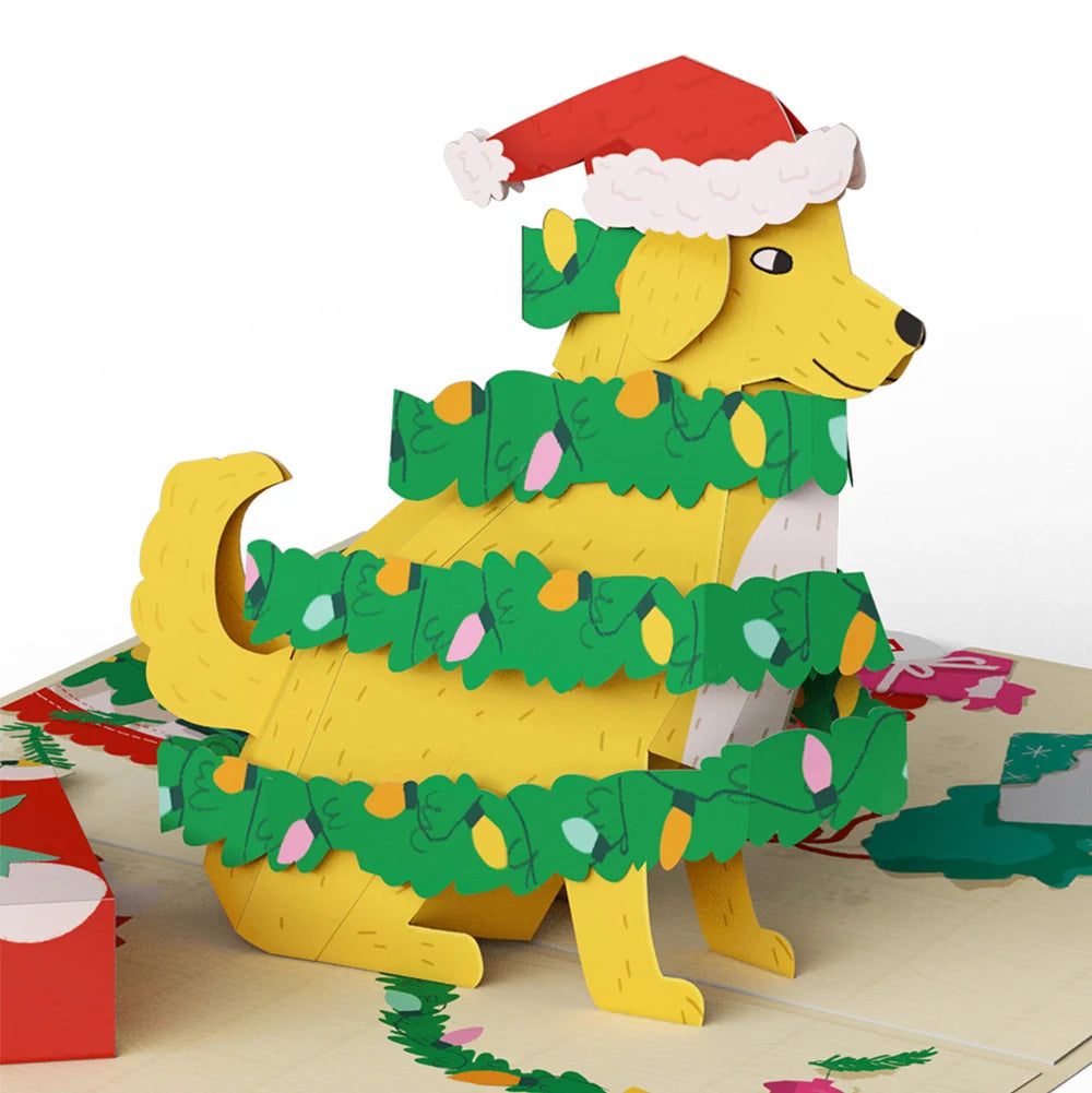 Lovepop Feliz Naughty Dog Christmas Pop-Up Card and Sentiment Set for Nana Cream