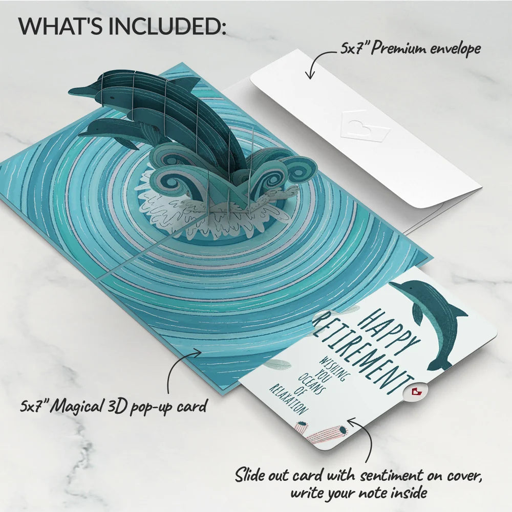 Lovepop Playful Dolphins Retirement Pop-Up Card and Sentiment Set