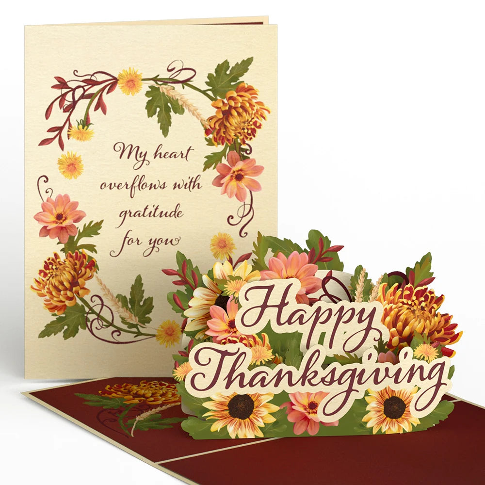 Lovepop Thanksgiving Gratitude Pop-Up Card & Bouquet Bundle