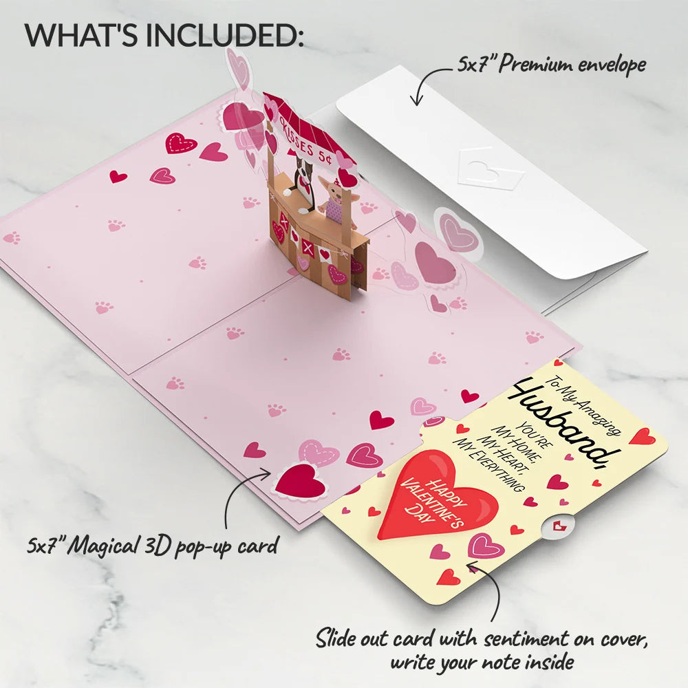 Lovepop Love You Furever Dog Kisses Valentine Pop-Up Card and Sentiment Set for Husband
