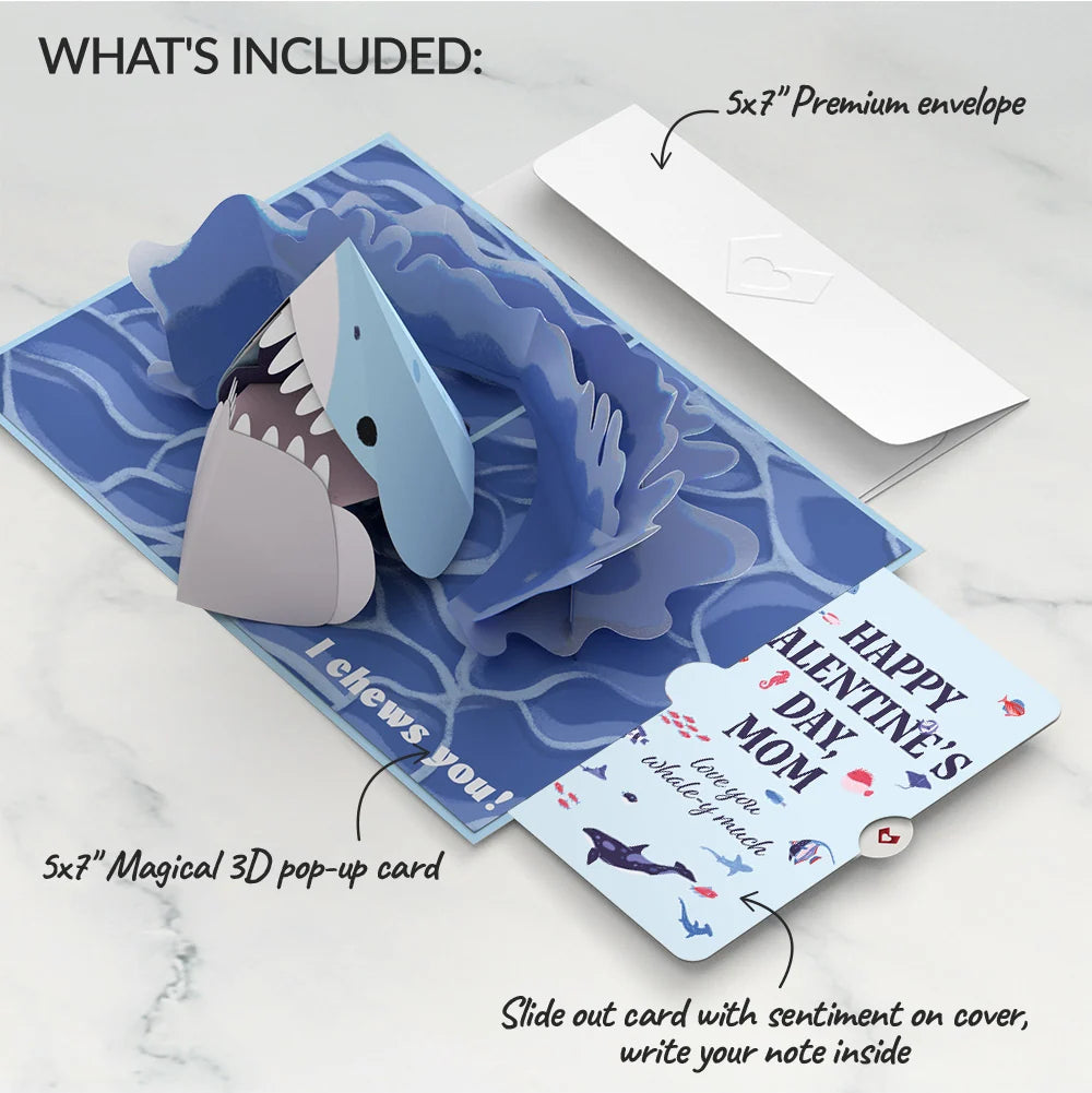 Lovepop I Chews You Shark Valentine Pop-Up Card and Sentiment Set for Mom